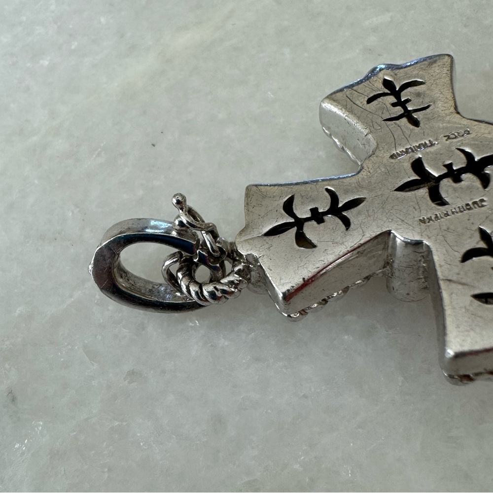 Judith Ripka Sterling Silver Mother Of Pearl & Amethyst Cross Enhancer Pendant - Picture 9 of 11